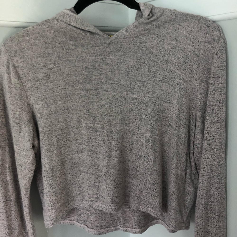 Hooded long sleeve crop top